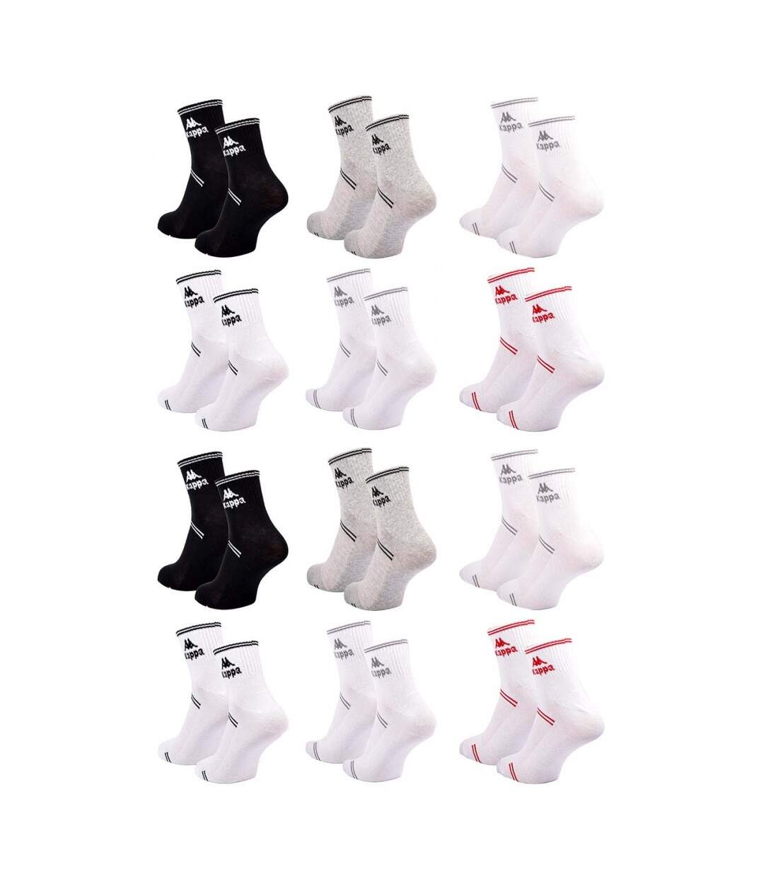 Chaussettes KAPPA QUARTER - Pack de 12 pcs 7415-3