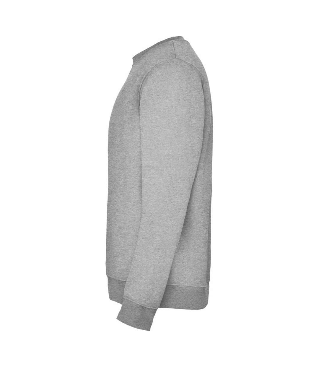 Unisex Adult Clasica Crew Neck Sweatshirt Grey Marl Roly-4