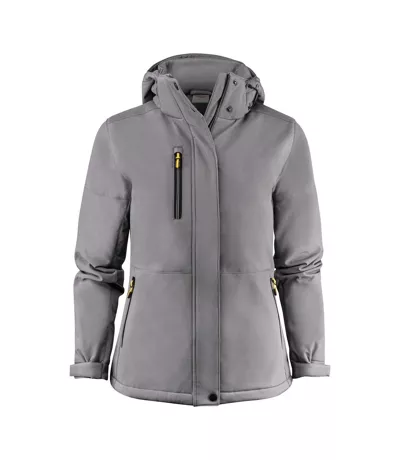 Womens/ladies Overlanding Soft Shell Jacket Steel Grey Printer