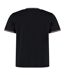 Kustom Kit Mens Fashion Fit Tipped T-Shirt (Black/White/Red)