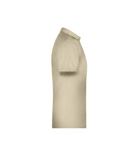 Polo Bio Workwear Homme Beige Gris James And Nicholson
