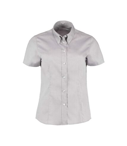 Kustom Kit Ladies Corporate Oxford Short Sleeve Shirt (Silver Grey) - UTBC621