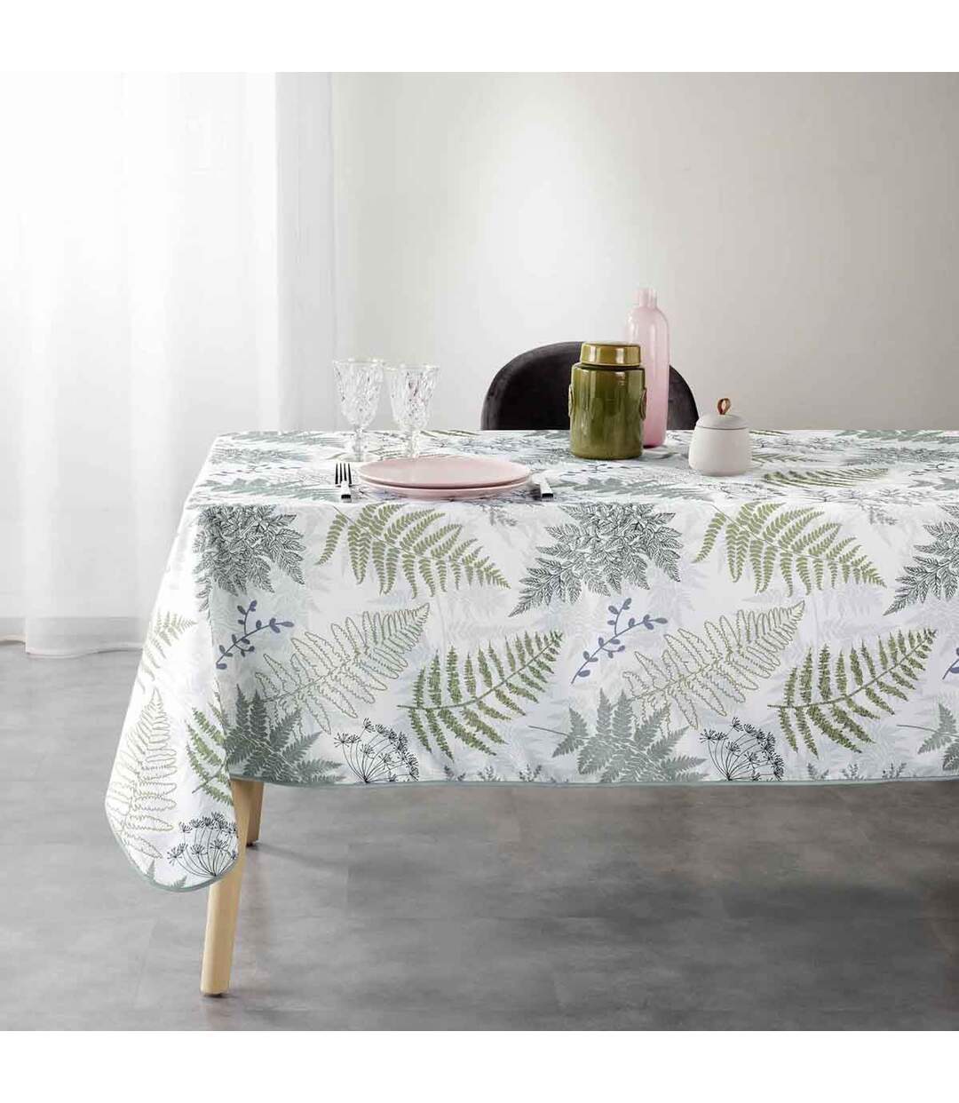 Nappe Imprimée Melisandre 150X240cm Vert-3