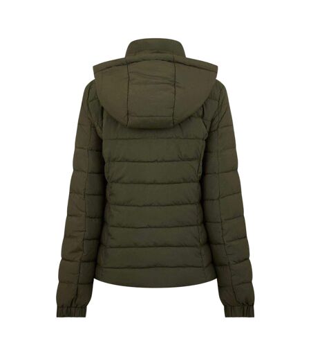 Womens/ladies Luna Puffer Jacket Khaki Green Jack Wills