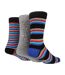 5 Pack Mens Colourful Striped Patterned Bamboo Dress Socks-1