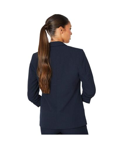 Womens/ladies ruched blazer navy Dorothy Perkins