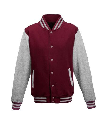 Blouson d´université adulte bordeaux / gris chiné Awdis