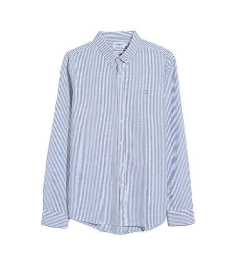 Chemise Motif/style À Rayures Brewer Homme Bleu Clair Farah