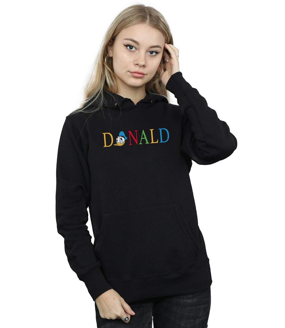 Disney - Sweat à capuche DONALD DUCK LETTERS - Femme (Noir) - UTBI11318-2