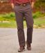 Le Pantalon Chino Stretch Marron-1
