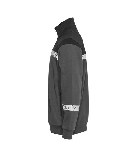 Mens Progression Hi-vis Full Zip Sweatshirt Grey Black Projob