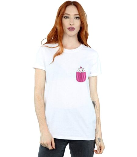 Disney Aristocats Marie Chest Coton Boyfriend T-Shirt Femme/Dames (Blanc) - UTBI16907