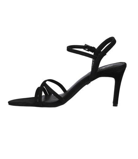 Womens/ladies Leather Stiletto Heel Sandals Black Biba