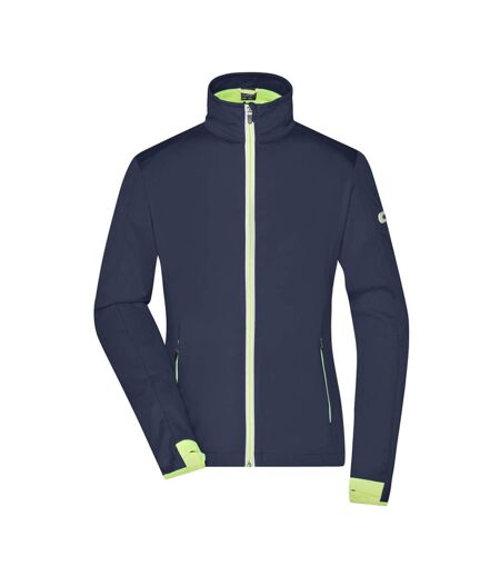 Veste Softshell Femme Bleu Marine Jaune Vif James And Nicholson