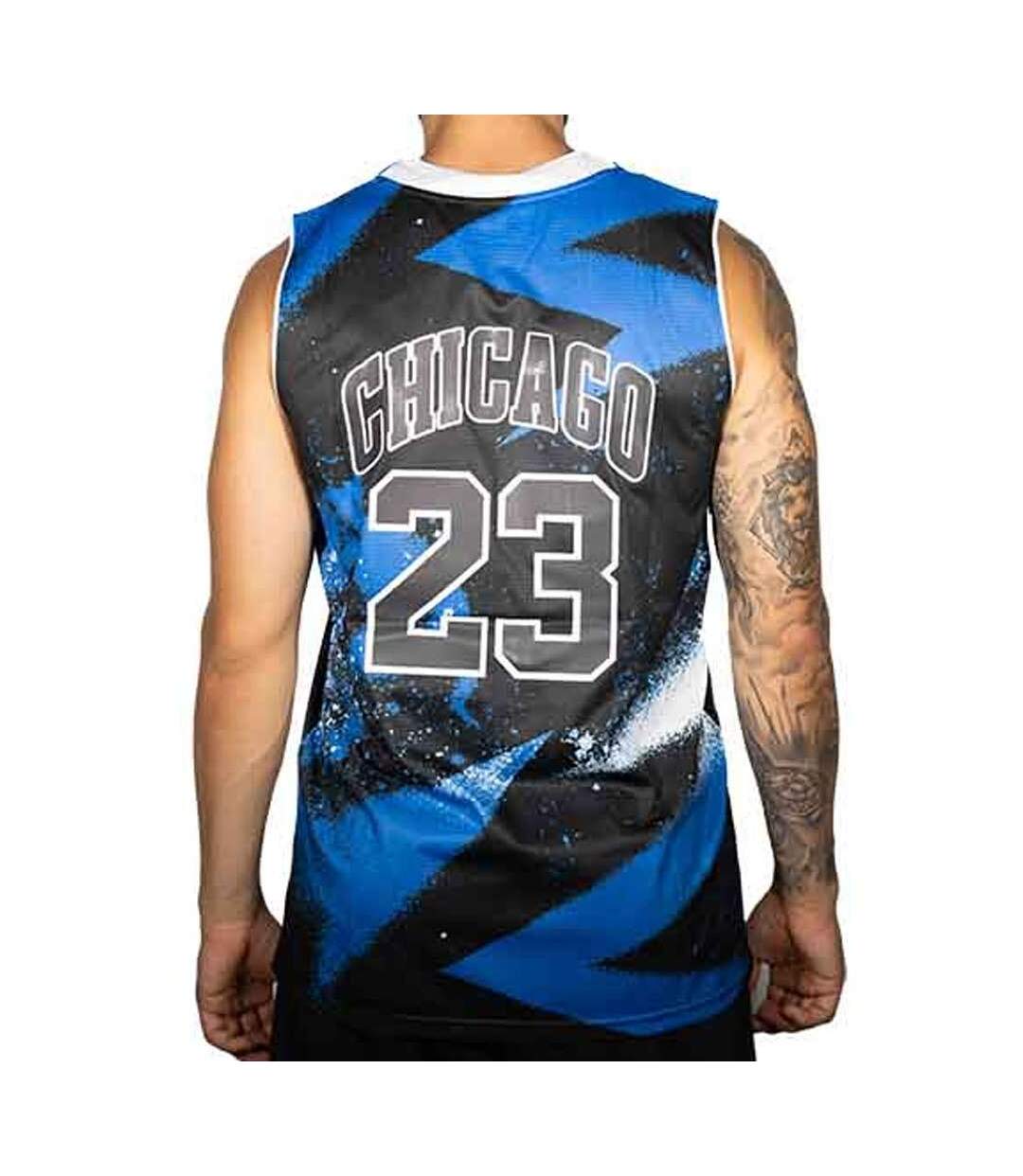 Chicago maillot de basket noir/bleu homme sport zone-2