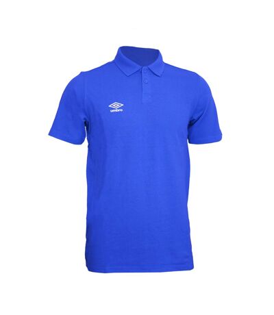 Mens Essential Polo Shirt Royal Blue White Umbro