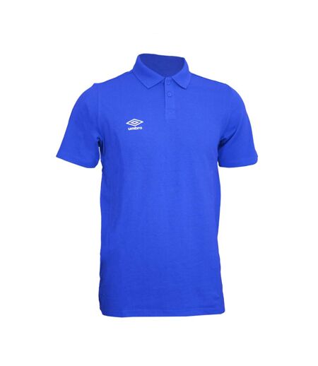 Mens Essential Polo Shirt Royal Blue White Umbro