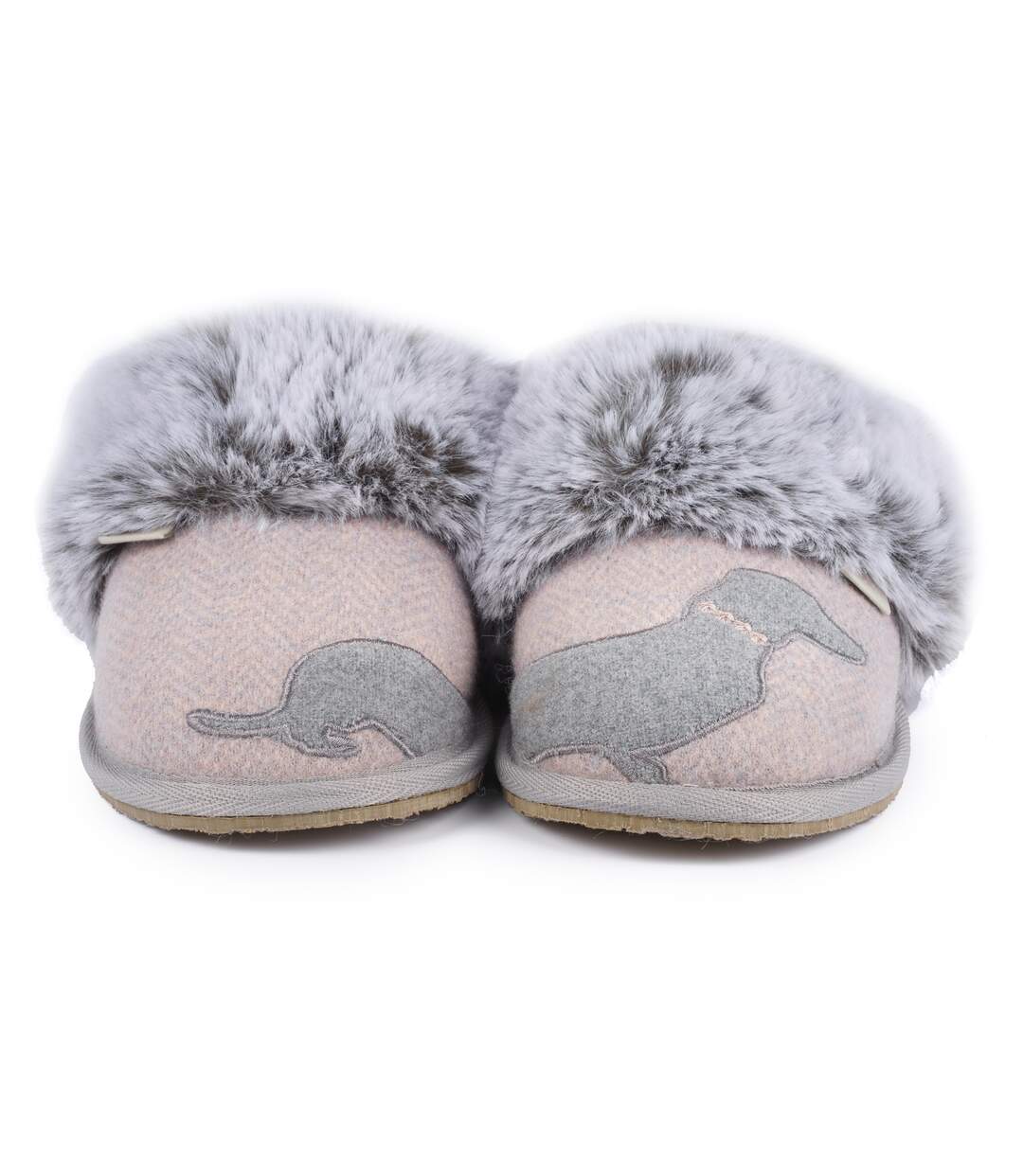 Chaussons femme rose / gris Lazy Dogz-4