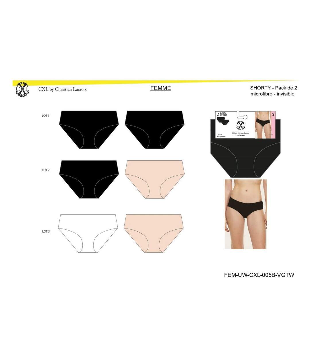 Culotte CXL By LACROIX Pack de 6 INVISIBLE SHORTY-5