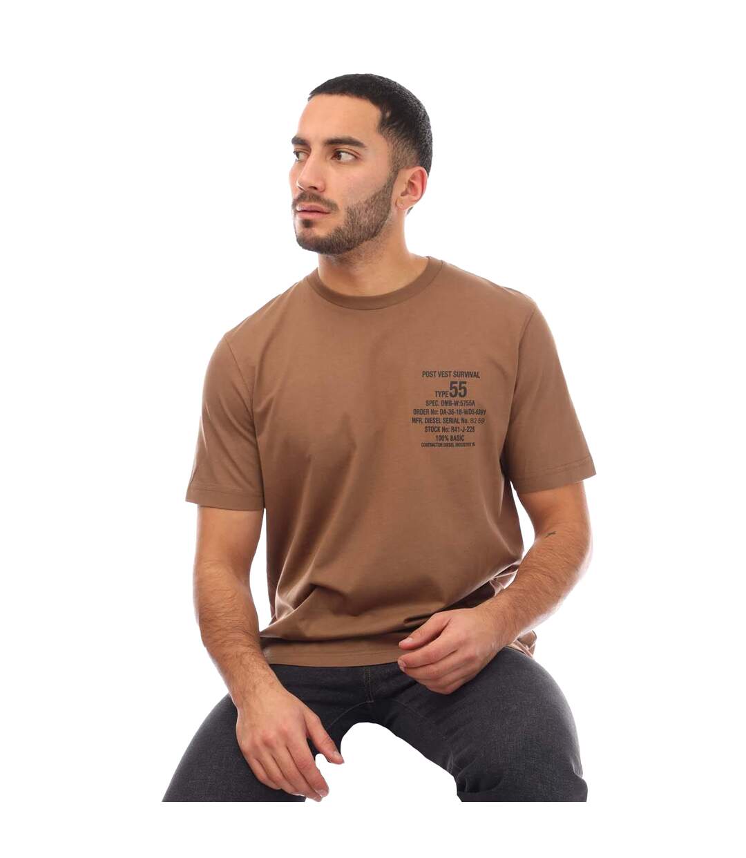 T-shirt Just 6-2 Homme Marron Diesel-4