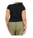 Womens/ladies Ringer Crew Neck Plus T-shirt Black Camel Brave Soul-4
