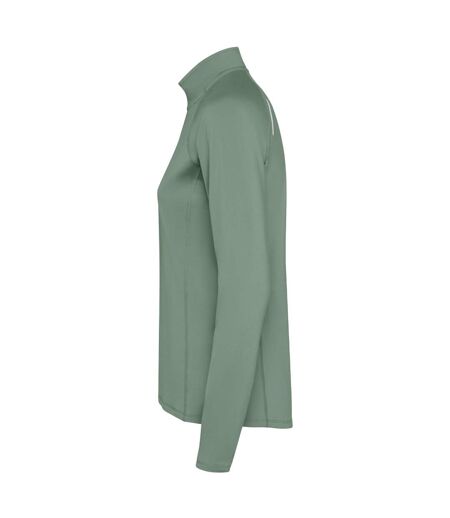 Womens/ladies estambul quarter zip long-sleeved sweatshirt laurel green Roly