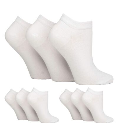 Paquet de 9 chaussettes en coton à la cheville en nid d'abeille pour femme