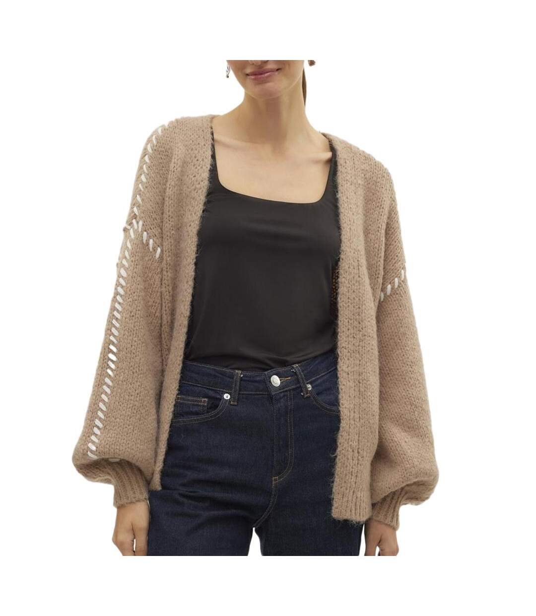 Gilet beige femme vero moda feng-1