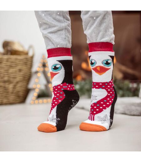 Mens Christmas Non Slip Thermal Slipper Socks with Grippers