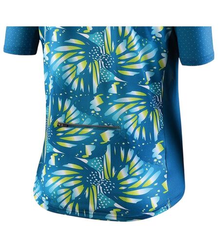Womens/ladies Half Zip Loose Fit Jersey Turquoise Bicycle Line