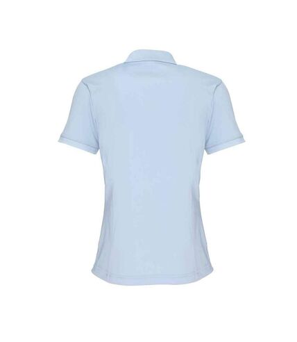 Polo coolchecker femme bleu clair Premier