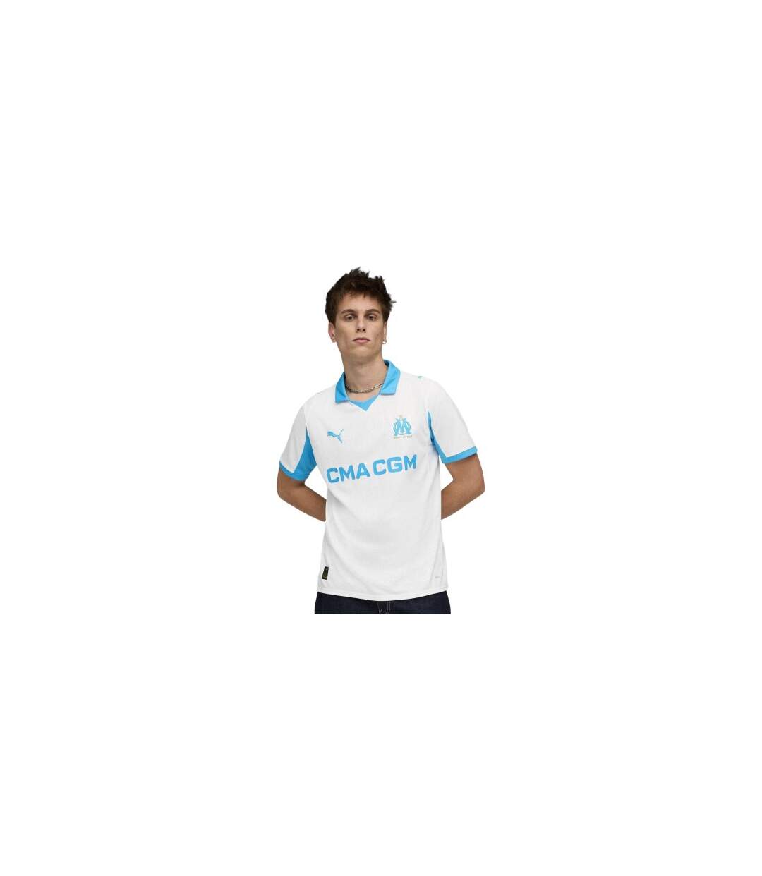 Unisex Adult 25/26 Olympique De Marseille Fc Home Jersey White Blue Puma-1