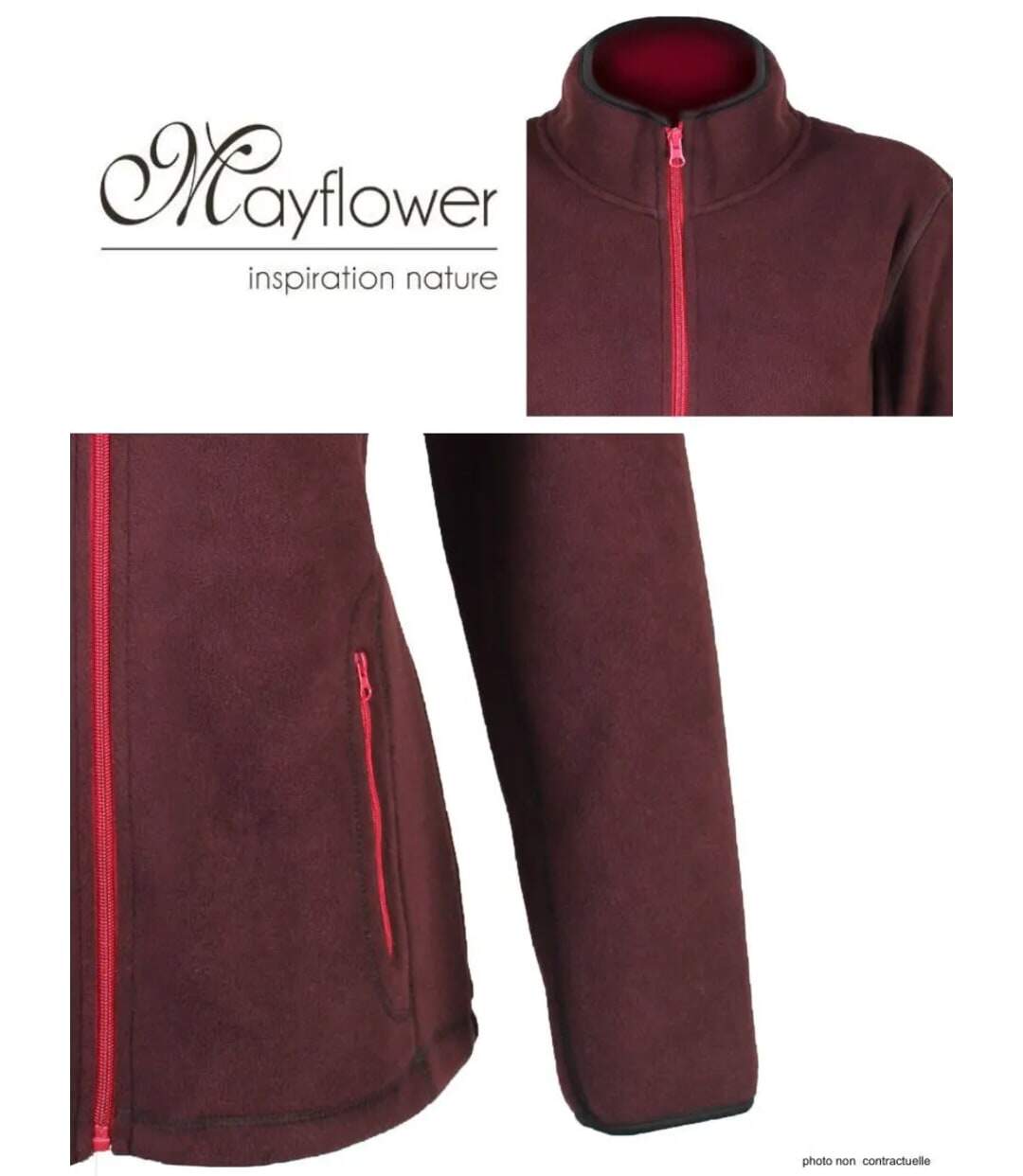 Veste Polaire Femme Balkan1 Bordeaux - Ultra Chaude (Mayflower)-3