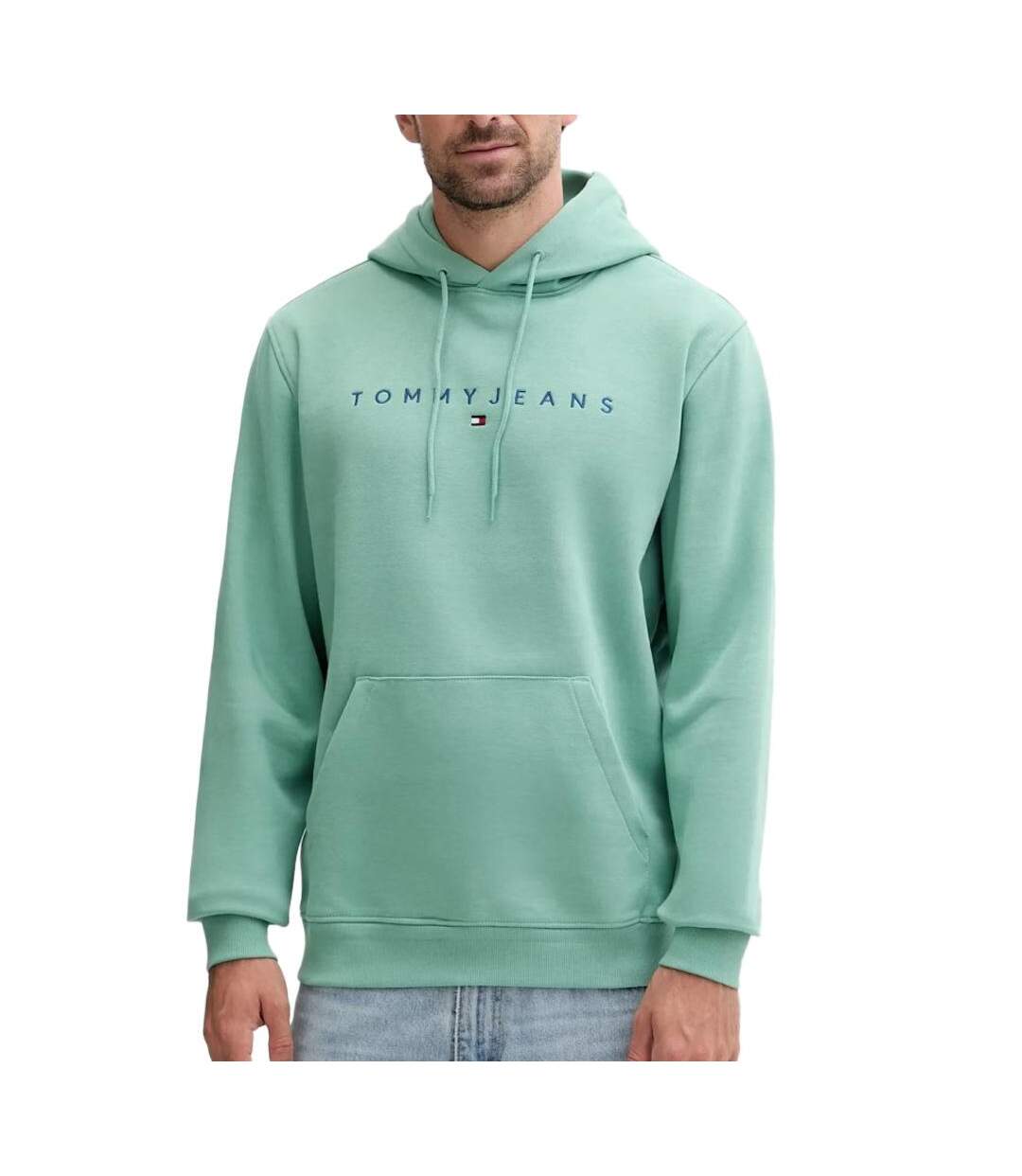 Sweat vert homme tommy hilfiger linear-1