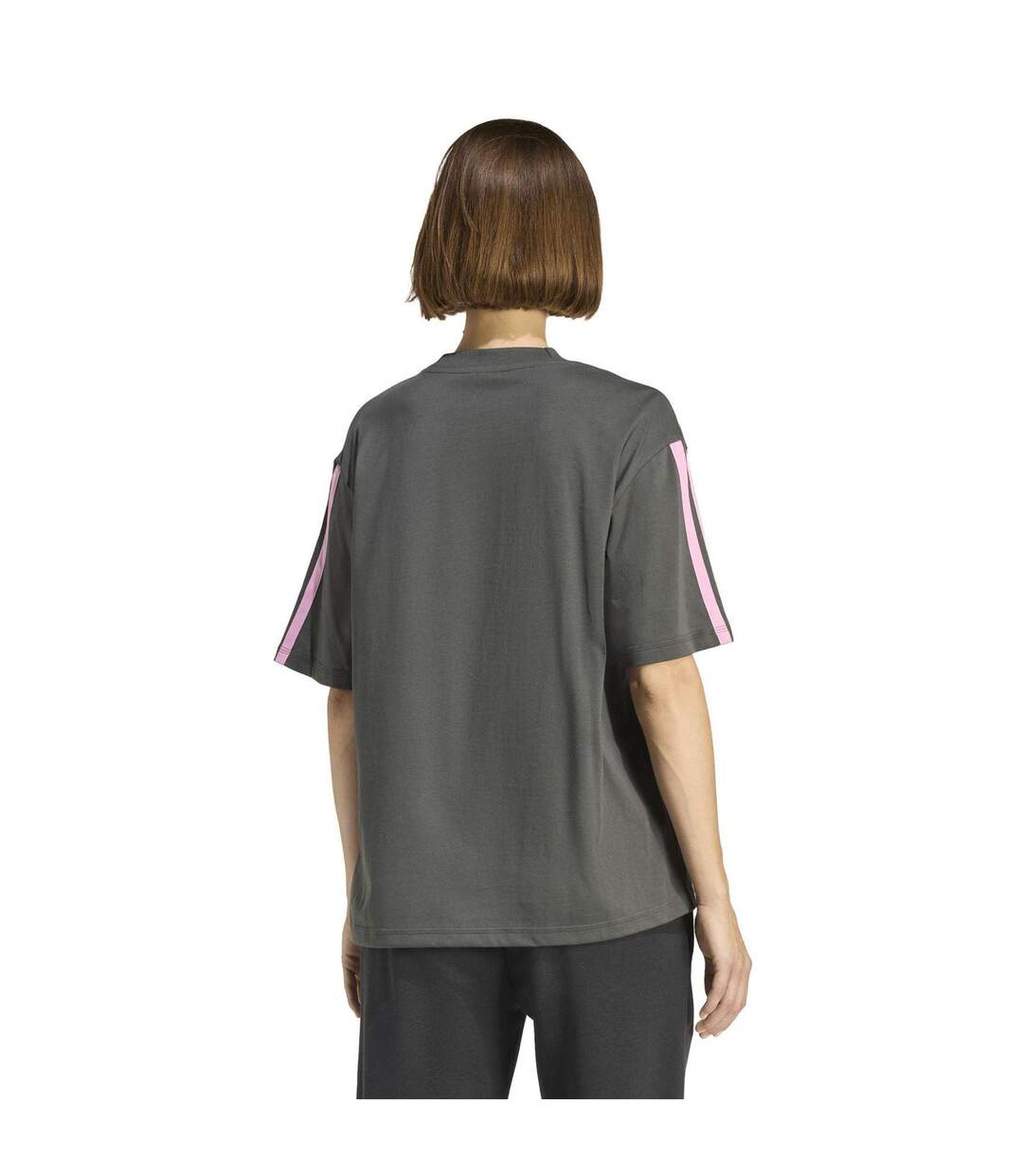 Womens/ladies Essentials 3 Stripes T-shirt Pink Adidas-3