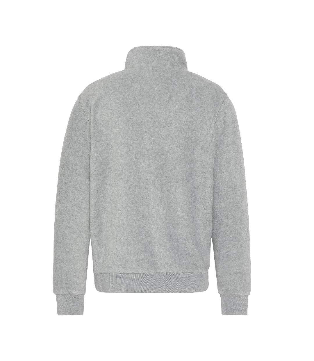 Sweat polaire gris homme schott half zipped-2