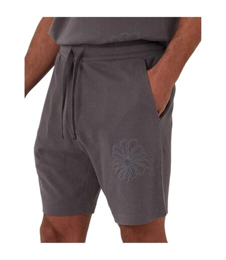 Mens Ardsley Fleece Floral Shorts Slate Threadbare