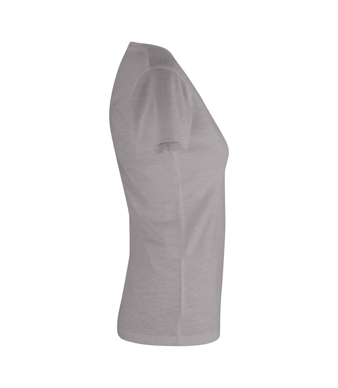 Womens/ladies Slub T-shirt Grey Clique-4