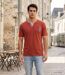 CHALLENGER SIERRA1 — Tee-shirt col boutons orange rouille : le style décontracté soigné-5