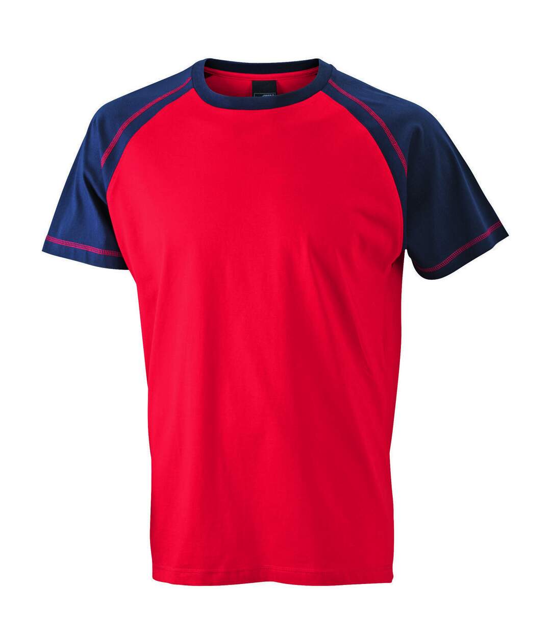 T-shirt bicolore pour homme JN010 - rouge et marine