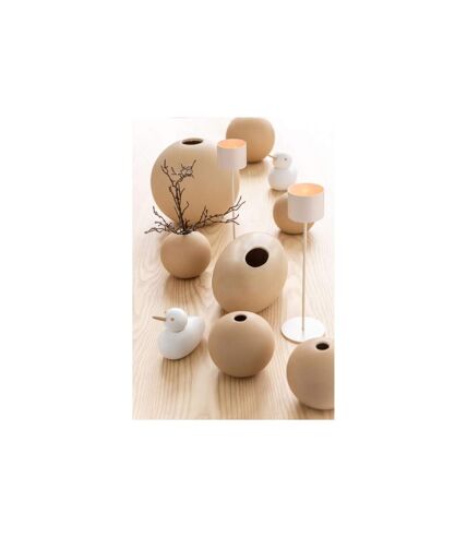 Vase Design Boule Céramique 18cm Beige