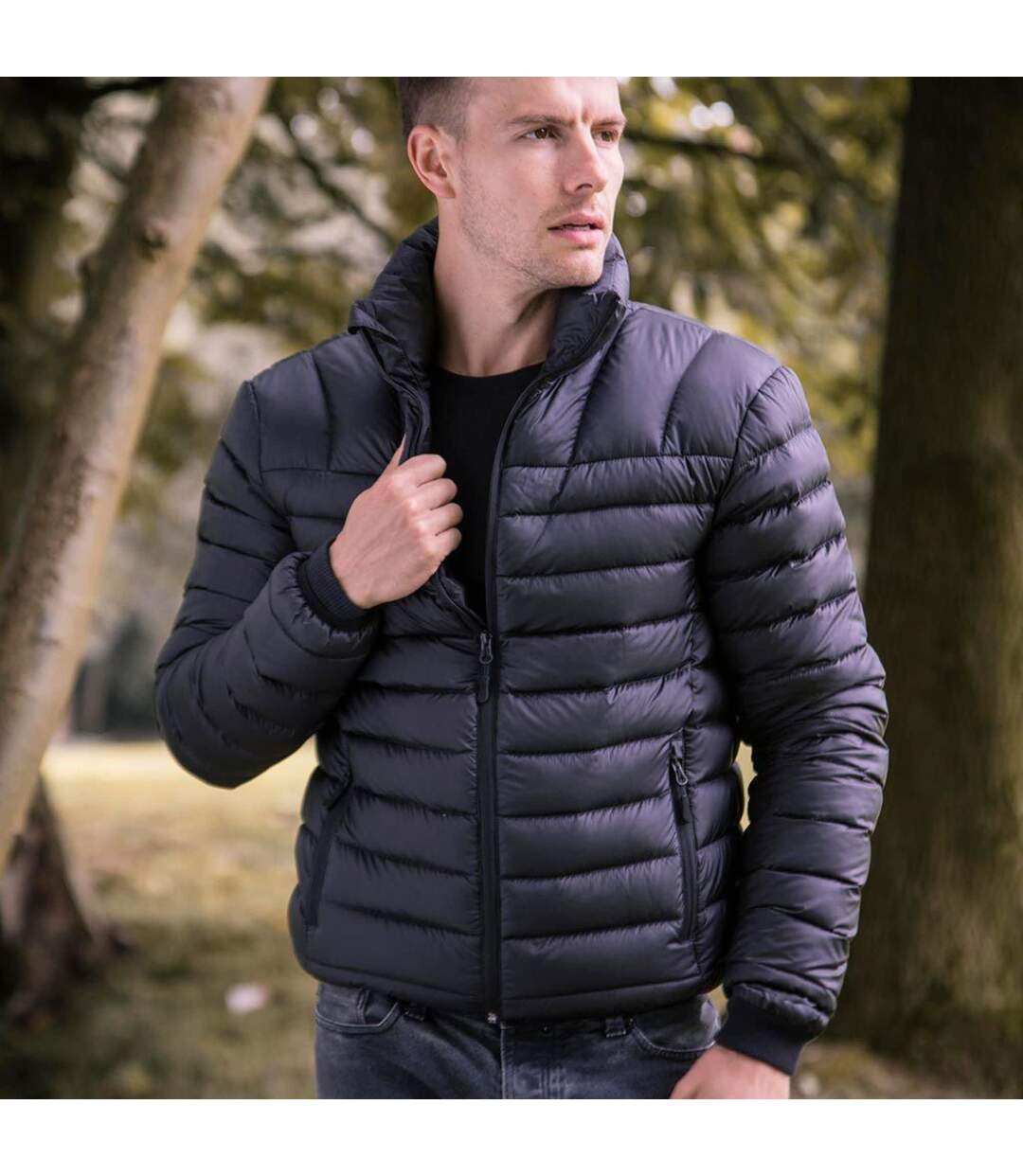 Mens Thermal Waterproof Fleece Lined Quilted Puffer Jacket Coat in a Bag-5