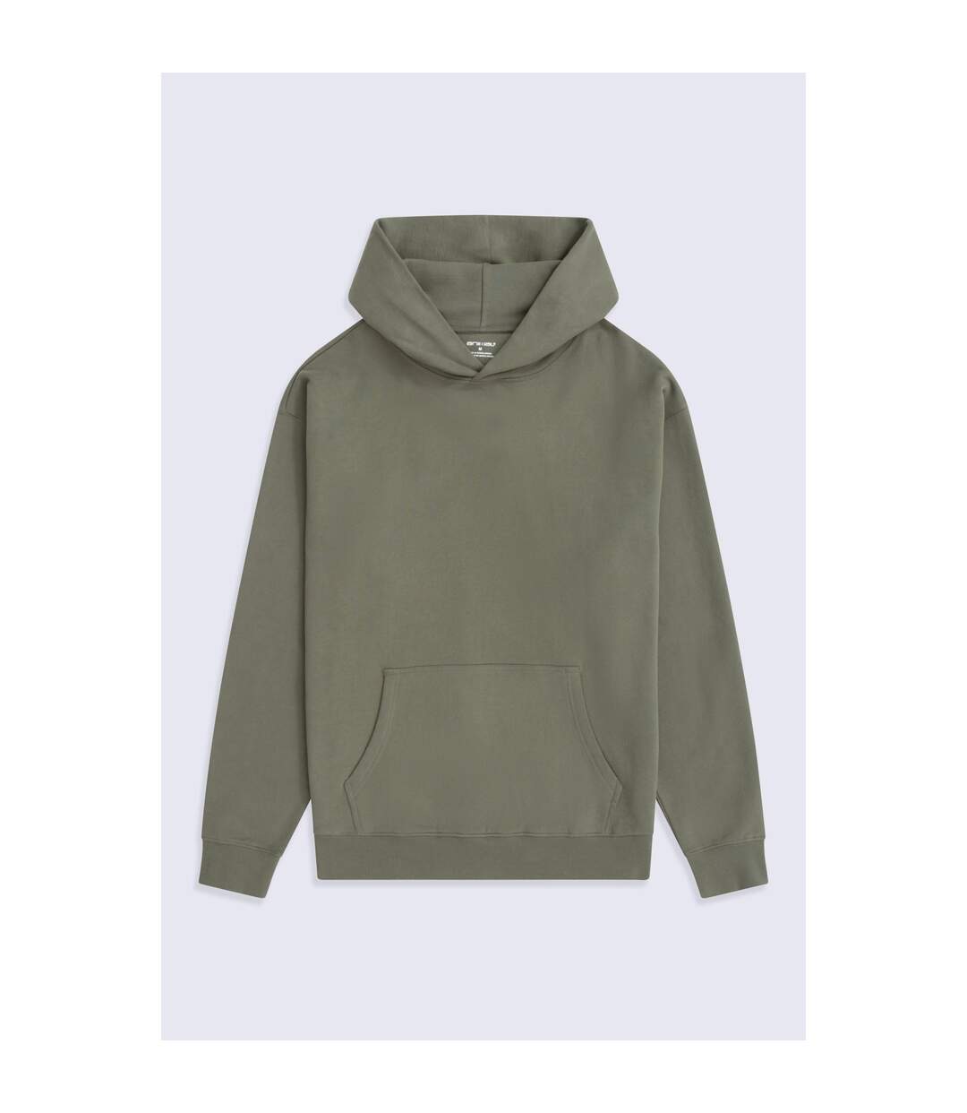 Mens Icon Organic Drop Shoulder Hoodie Khaki Green Animal-1