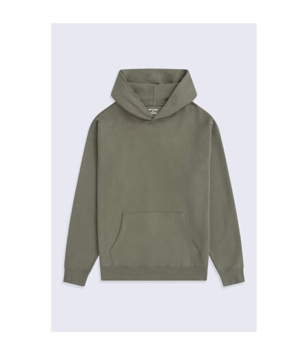 Mens Icon Organic Drop Shoulder Hoodie Khaki Green Animal