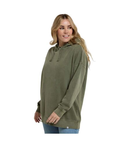 Womens/ladies amber organic relaxed fit hoodie khaki green Animal