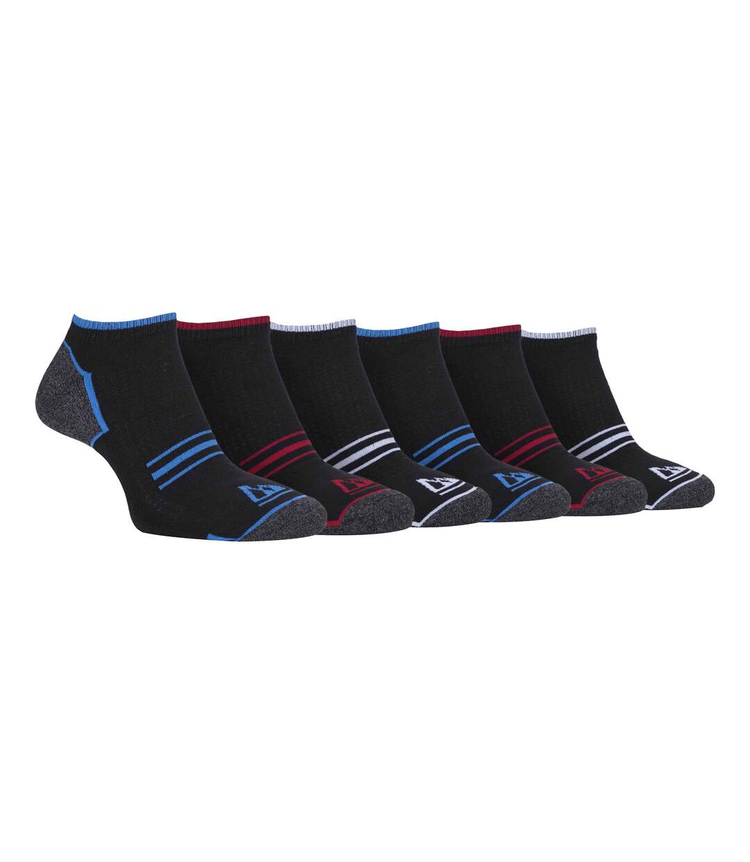 6 Pk Mens Cushioned Sole Running Trainer Socks