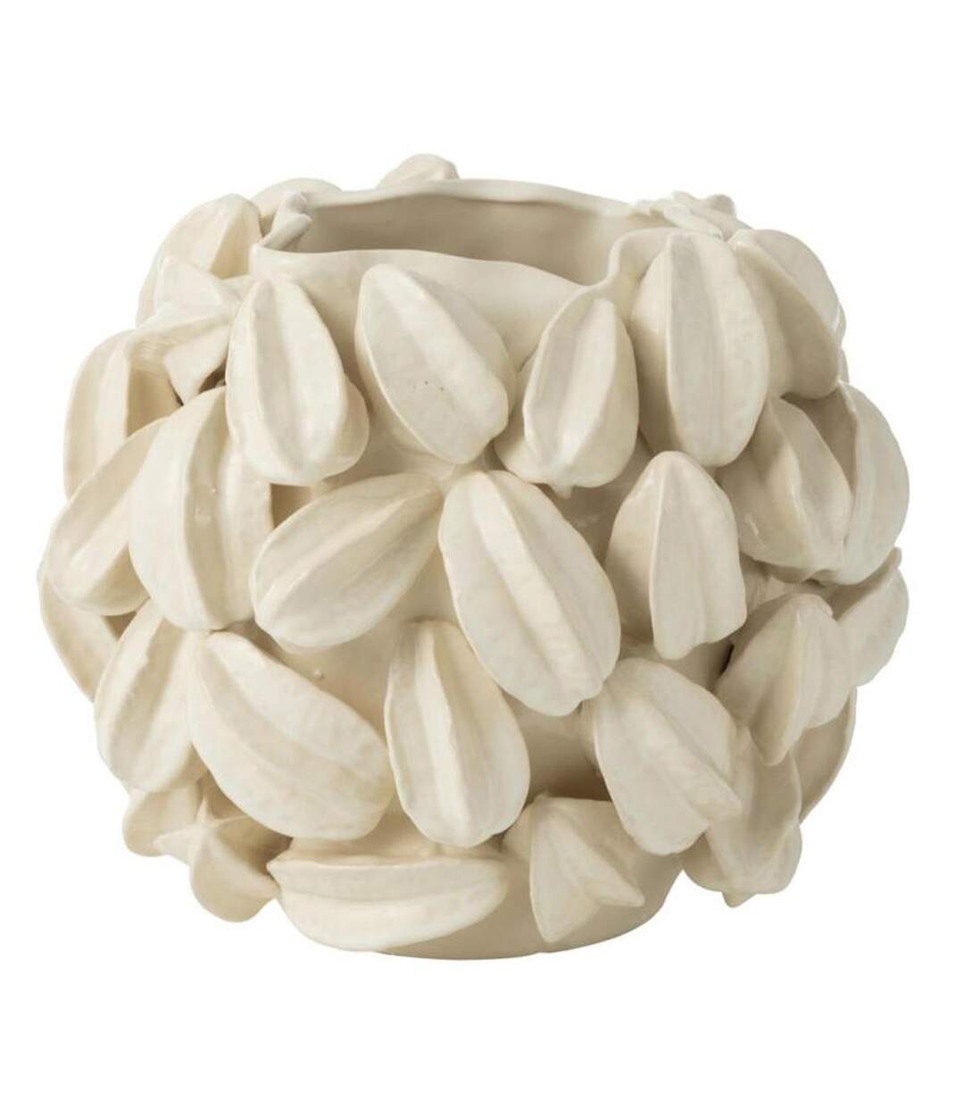 Vase Déco en Argile Fève de Cacao 31cm Beige-1