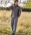 Men's Grey Casual Microfibre Pants  Atlas For Men
