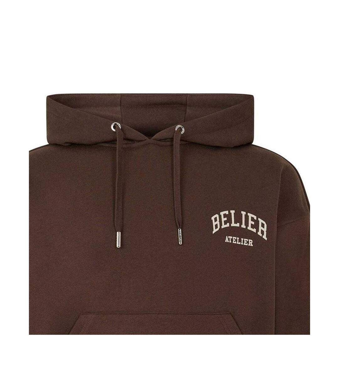 Mens Campus Logo Hoodie Brown Belier-3