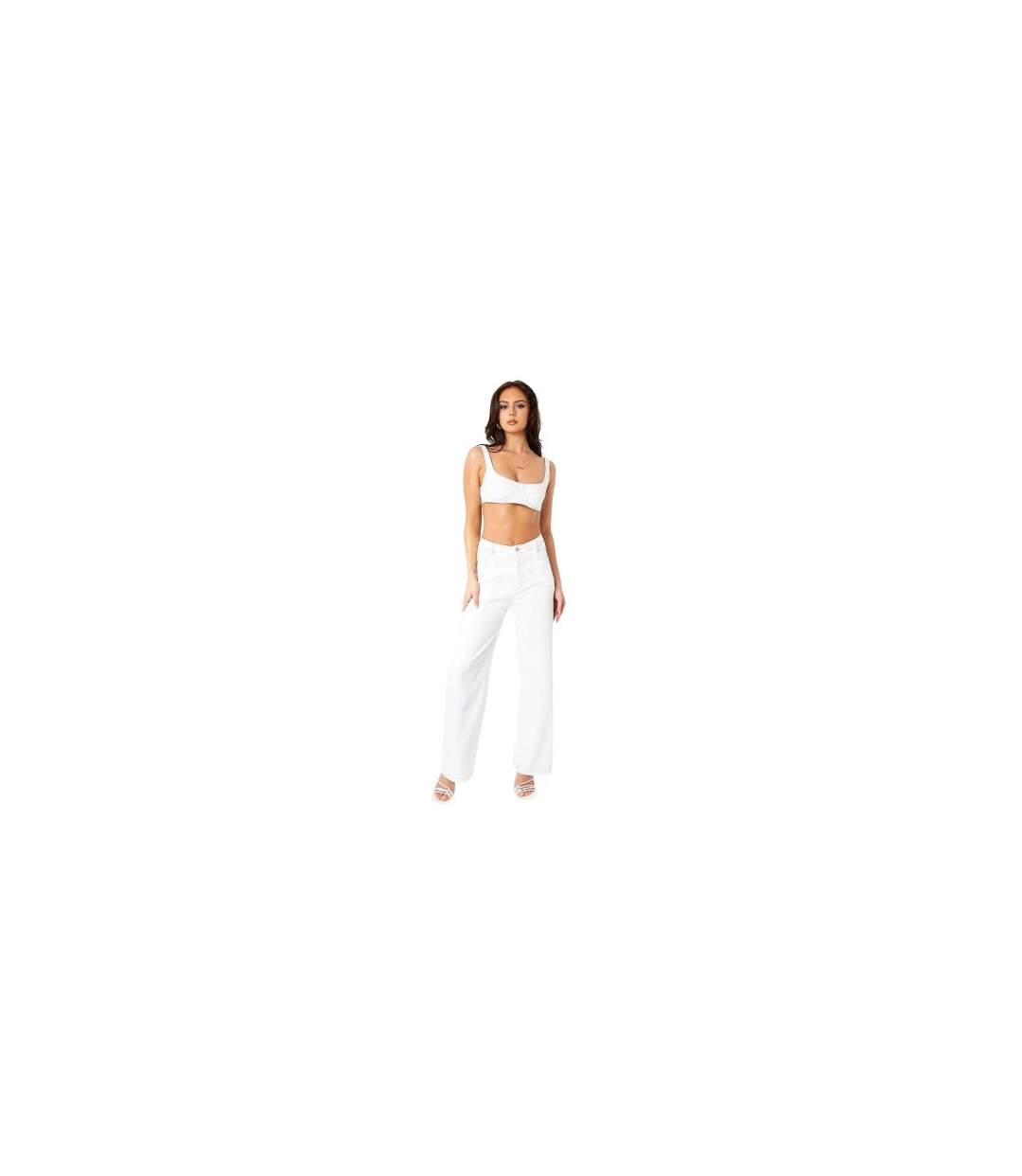 Womens/ladies Straight Leg Trousers White Missy Empire-1